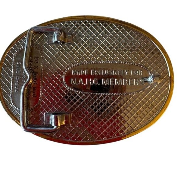 North American Hunting Club 24K Gold & Rhodium Plated Solid Brass Belt Buckle - Picture 3 of 5